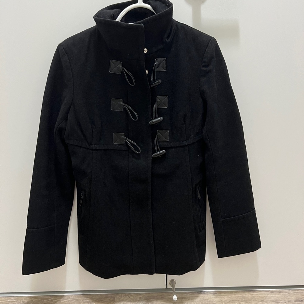 Michael Kors Black Pea Coat with Toggle Closures